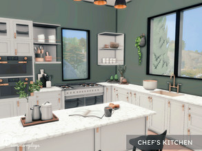 Sims 4 — Chef's Kitchen | TSR CC only  by Summerr_Plays — Large chef's kitchen. Medium Wall Height 