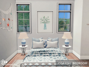 Sims 4 — Coastal Bedroom  | TSR CC Only  by Summerr_Plays — Cozy little coastal-inspired bedroom. Medium Wall height