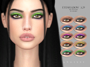 Sims 4 — Eyeshadow A29 by ANGISSI — Previews made with HQ mod -10 colors -HQ compatible -female -Custom thumbnail -Works
