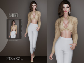 Sims 4 — Short Jacket Top by pizazz — Short Jacket Top for your female sims. Sims 4 games. Put something stylish on your