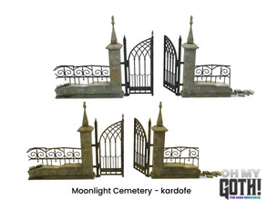 Sims 4 — Oh My Goth_kardofe_Moonlight_Entrance gate by kardofe — Old and rusty gate on a ruinous wall, in two different