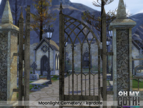 Sims 4 — Oh My Goth Moonlight by kardofe — Cemetery in gothic style, with five different tombs, these in two options, old