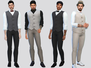 Sims 4 — Bernard Vest Suit by McLayneSims — TSR EXCLUSIVE Standalone item 8 Swatches MESH by Me NO RECOLORING Please
