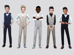 Sims 4 — Bernard Vest Suit Boys by McLayneSims — TSR EXCLUSIVE Standalone item 8 Swatches MESH by Me NO RECOLORING Please