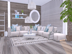 Sims 4 — Summer Breeze Livingroom by Suzz86 — Summer Breeze is a fully furnished and decorated livingroom. Size: 7x9