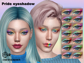 Sims 4 — Pride eyeshadow by coffeemoon — 17 colors for female and male: teen, young, adult, elder HQ mod compatible