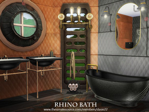 Sims 4 — Rhino Bath by dasie22 — Rhino Bath is a steampunk bathroom built on an irregular plan. Please, use code