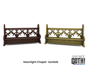 Sims 4 — Oh My Goth_kardofe_Moonlight_Church pew by kardofe — Church pew, wooden, gothic style, in two colour options