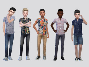 Sims 4 — Casual Summer Shirt Boys by McLayneSims — TSR EXCLUSIVE Standalone item 8 Swatches MESH by Me NO RECOLORING