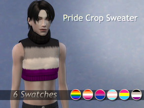 Sims 4 — Pride Crop Sweater by RoyIMVU — Knit crop sweaters with Pride Flag colors. As a member of the LGBT+ community I