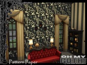 Sims 4 — Oh My Goth - Gothic Patterned Paper by lavilikesims — Part of the Oh my Goth collab, a pack of 10 walls, with a