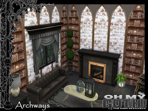 Sims 4 — Oh my Goth - Archway Gothic Wall by lavilikesims — Several walls with an archway in front, some with matching