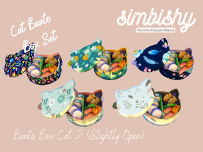 Sims 4 — Bento Box Cat 2 (Slightly Open) by simbishy — For cute lunchtimes! A little cat-shaped bento box slightly open