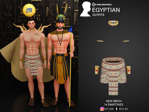 Sims 4 — Egyptian (Outfit) by Beto_ae0 — Traditional Egyptian costume, Enjoy it - 14 colors - New Mesh - All Lods - All