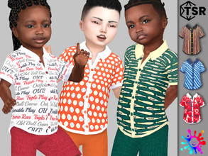 Sims 4 — Baseball Shirt by Pelineldis — Six cool shirts with baseball related print for toddler boys and girls.