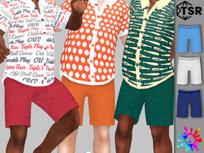 Sims 4 — Colorful Denim Shorts by Pelineldis — Six cool colorful denim shorts for toddler boys and girls.