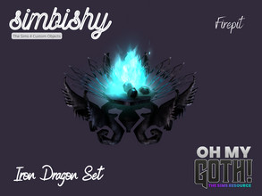 Sims 4 — Oh My Goth - Iron Dragon Firepit by simbishy — Oh my goth it's an iron dragon firepit. The flames are blue!