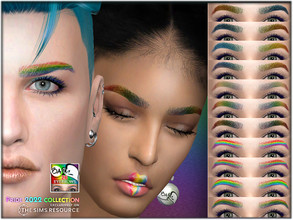 Sims 4 — PRIDE 2022 - Eyebrows 26 by BAkalia — Hello :) 11 swatches of eyebrow colors for women, men and children.
