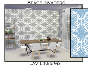 Sims 4 — Space Invaders by lavilikesims — A striking geometric design in 6 colours