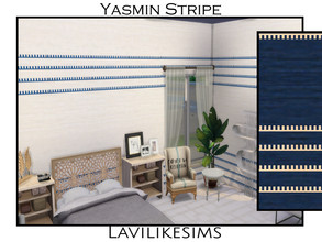 Sims 4 — Yasmin Stripe by lavilikesims — A spikey stripe, in 7 colours and a plain wall