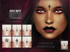 Sims 4 — Oh My Goth - Forehead markings 2 by RemusSirion — Goth symbols als forehead markings Blush category 6 variants
