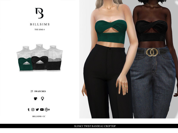 Sims 4 — Slinky Twist Bandeau Crop Top by Bill_Sims — This top features a slinky material with a twisted bandeau design!