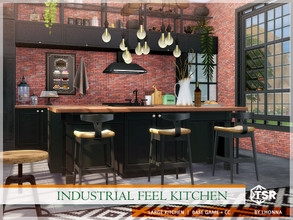 Sims 4 — Industrial Feel Kitchen /TSR CC only/ by Lhonna — Large, modern industrial style kitchen for Sims who loves to