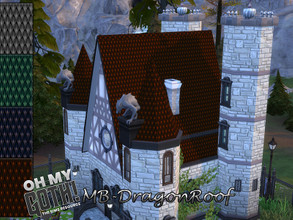 Sims 4 — OhMyGoth_MB-DragonRoof by matomibotaki — OhMyGoth_MB-DragonRoof A roof with a structure like a dragon skin,