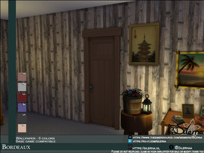 Sims 4 — Bordeaux by Silerna — - Basegame compatible - Wallpapers - Paneling - 6 different colors - Please do not