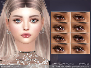 Sims 4 — Retro 3D Eyelashes (skin detail) by feyona — 3D Retro Eyelashes come with 8 swatches. * Can be worn with
