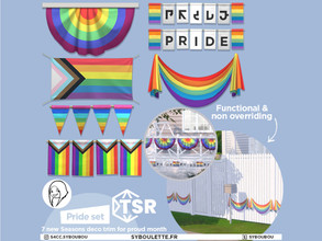 Sims 4 — Scripted - Pride season decor trim set by Syboubou — This set will give you 7 new options for the Seasons
