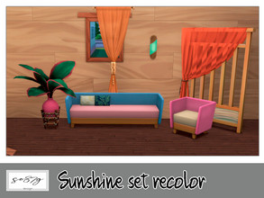 Sims 4 — Sunshine set recolor by so87g — - Sunshine curtain: cost: 125$, 5 colors, you can find it in decor - curtains