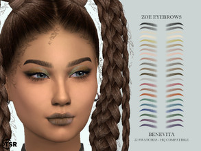 Sims 4 — Zoe Eyebrows [HQ] by Benevita — Zoe Eyebrows HQ Mod Compatible 22 Swatches Female - Male I hope you like! :) 