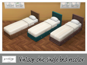 Sims 4 — Vintage chic single bed by so87g — cost: 450$, 5 colors, you can find it in comfort - bed (single) All my