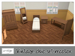 Sims 4 — Vintage chic set recolor by so87g — - Vintage chic desk: cost: 340$, 5 colors, you can find it in surfaces -