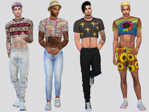 Sims 4 — PRIDE 2022 Love And Rainbows Tees by McLayneSims — TSR EXCLUSIVE Standalone item 4 Swatches MESH by Me NO