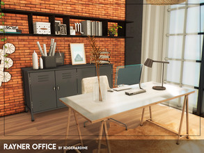 Sims 4 — Rayner Office (TSR only CC) by xogerardine — Industrial vibes office.