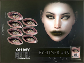 Sims 4 — Oh My Goth - Eyeliner 45 by RemusSirion — Goth eyeliner in 6 variants Eyeliner category 6 variants female,