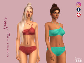 Sims 4 — Bikini - MOT33 by laupipi2 — New asymmetric bikini perfect for summer. Commig in 8 different colours!