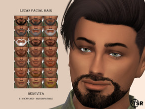 Sims 4 — Lucas Facial Hair [HQ] by Benevita — Lucas Facial Hair HQ Mod Compatible 21 Swatches I hope you like! 