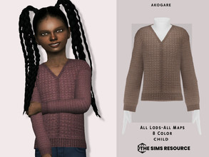 Sims 4 — Top No.163  by _Akogare_ — Akogare Top No.163 - 8 Colors - New Mesh (All LODs) - All Texture Maps - HQ