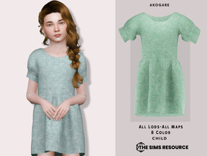Sims 4 — Dress No.218 by _Akogare_ — Akogare Dress No.218 - 8 Colors - New Mesh (All LODs) - All Texture Maps - HQ