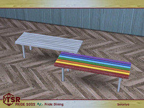 Sims 4 — PRIDE 2022 - Pride Dining. Bench by soloriya — Simple bench. Part of PRIDE 2022 Pride Dining set. 2 color