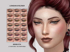 Sims 4 — London Eyeliner [HQ] by Benevita — London Eyeliner HQ Mod Compatible 21 Swatches I hope you like!
