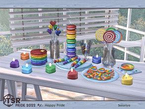 Sims 4 — PRIDE 2022. Happy Pride by soloriya — A set of decorative food for Pride parties. Includes 9 objects: --candies,