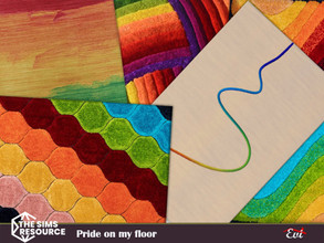 Sims 4 — Pride on the floor by evi — Warm rugs in rainbow colours to show that people can be together if there is love