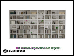 Sims 4 — Summer Breeze Faux Bookshelf Mural by seimar8 — Maxis match modern faux bookshelf mural decal Get Famous