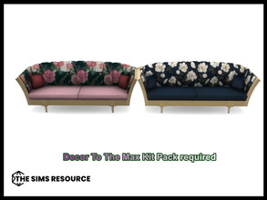 Sims 4 — Summer Breeze Sofa by seimar8 — Maxis match sofa upholstered in midnight blue and dusky pink with matching