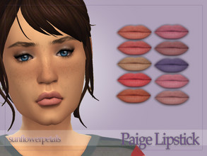 Sims 4 — Paige Lipstick by SunflowerPetalsCC — A basic matte lipstick in 10 shades.