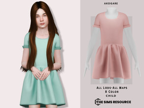 Sims 4 — Dress No.219 by _Akogare_ — Akogare Dress No.219 - 8 Colors - New Mesh (All LODs) - All Texture Maps - HQ